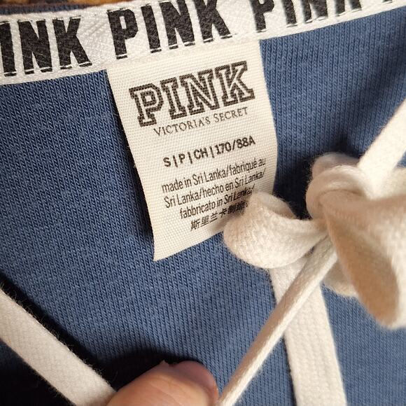 Victoria secret Pink Terry cloth v neck hoodie long sleeve top soft oversized - Picture 3 of 4